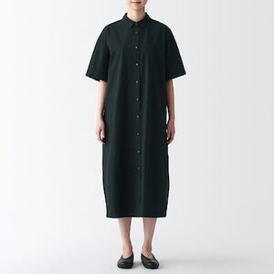 Muji cool touch, short sleeve black dress